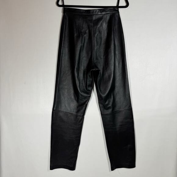 90s Mixit Leather Pants Womens Size 6 Waist 28" Straight Leg Soft Structured - Picture 3 of 13
